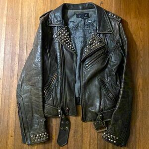Studded leather jacket